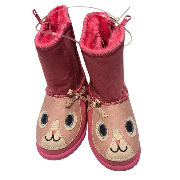 Okie Dokie OD Bing Pink Cat Faux Fur Lined Winter Boots US Size 8 Free Ship - Picture 5 of 8